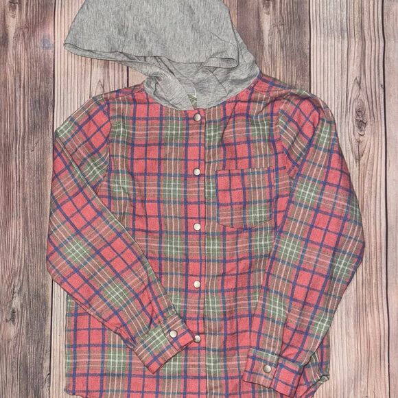 Girls BKE Small Flannel with Hood - Picture 1 of 7